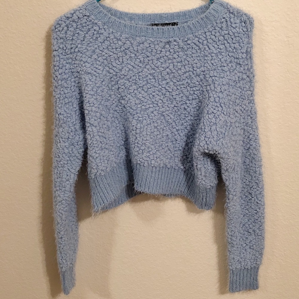 NWT✨ Urban fuzzy cropped light blue sweater